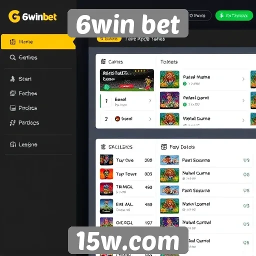 Interface de usuário e navegação no 6win bet